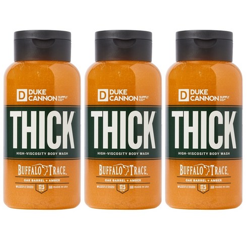 Duke Cannon Thick Body Wash Buffalo Trace 미국 듀크 캐논 바디 워시 클렌저 버팔로 트레이스 오크 배럴 앰버 500ml 3통, 3개