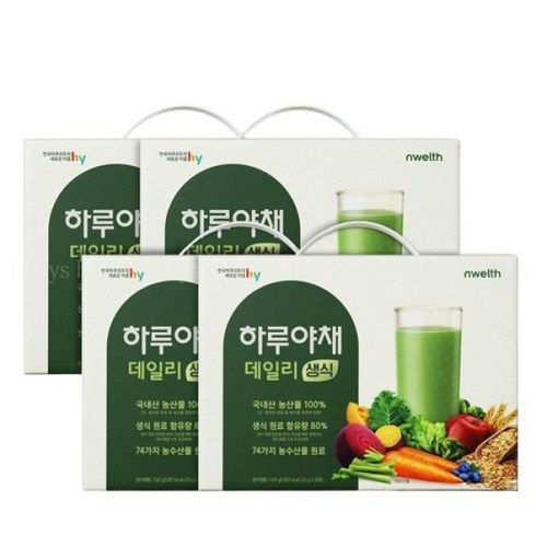 에치와이 하루야채 데일리 생식 20포X4박스, 상세 설명 참조, 단일옵션