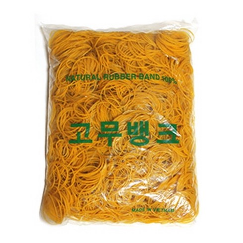 고무뱅크 - 고무뱅크 노란고무줄 1kg 70 x 1.5 mm, 1개