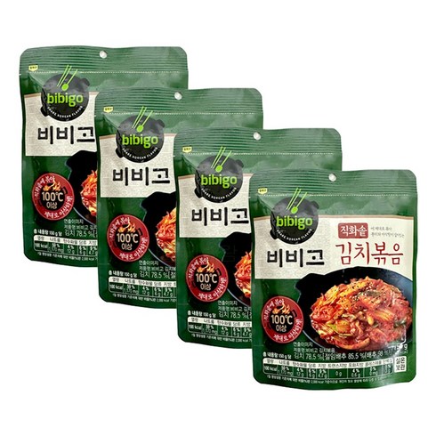 CJ제일제당 비비고 김치볶음 150g X 4봉 캠핑요리 밑반찬 간편식, 4개