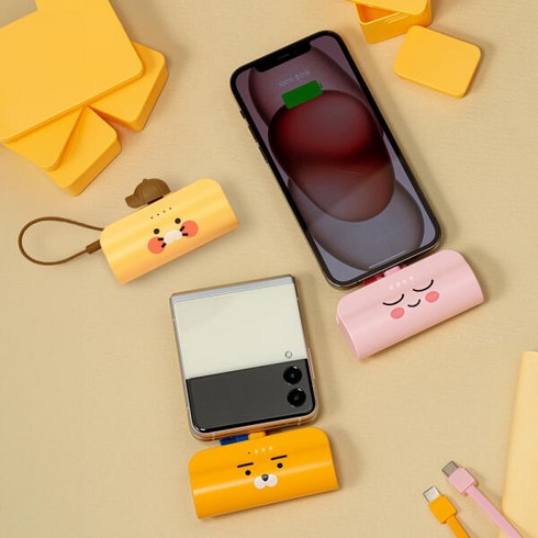 카카오프렌즈 힙스터 도킹형 보조배터리 5000mAh (C타입/8핀), 선택완료, 도킹형 보조배터리 C타입_춘식이