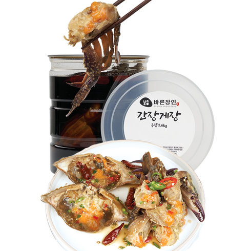 바른장인 국내산 수제 간장게장 1.6kg 암꽃게 알배기 살이꽉찬, 1개