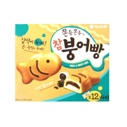 오리온 쫀득쫀득 참붕어빵 12마리 348g 2개입 과자, 2개