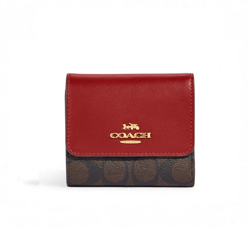 coach small trifold wallet in blocked signature CE930 미국직배송 코치 여성용 반지갑