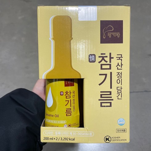 명가랑 국내산 코스트코 참기름 200ML X 2, 1개