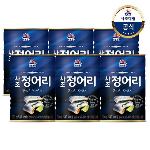 사조 정어리, 300g, 6개