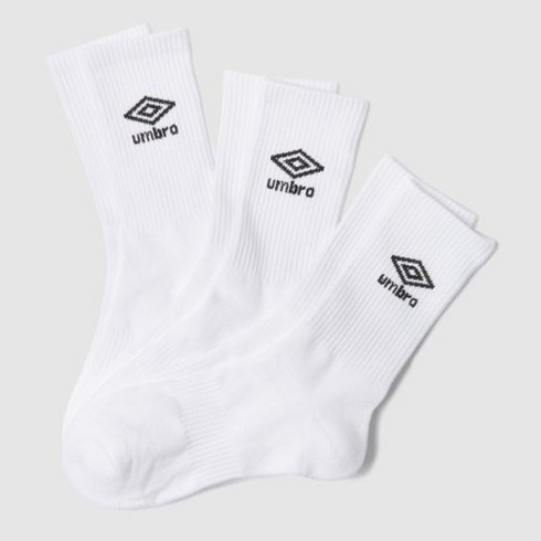 엄브로 UMBRO 에센셜 3PACK 크루 삭스 화이트123CSC10 278854