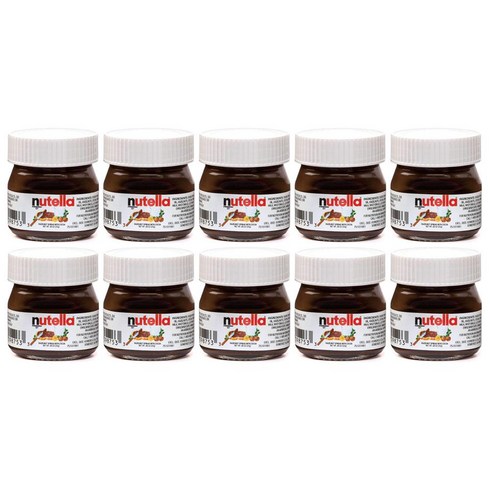 누텔라 헤이즐넛 스프레드 미니글라스 25g 10팩 Nutella Hazelnut Spread Mini Glass 0.88oz, 10개