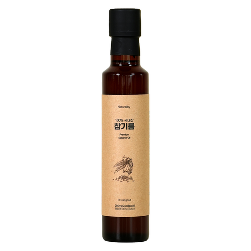 내츄럴바이 저온압착 100% 국산 참기름 250ml, 1개