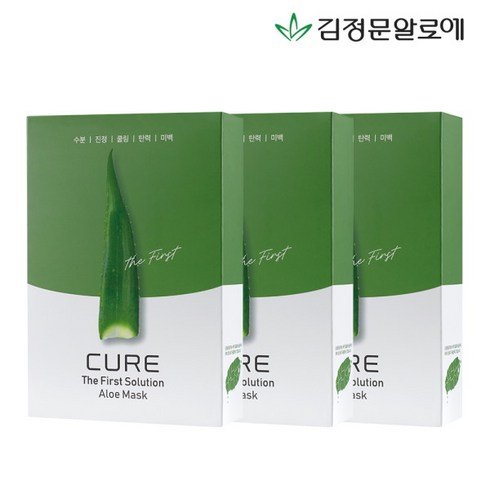 김정문알로에팩 - 김정문알로에 라 센스 로에 큐어 더 퍼스트 솔루션 알로에 마스크팩 250ml, 10개입, 3개