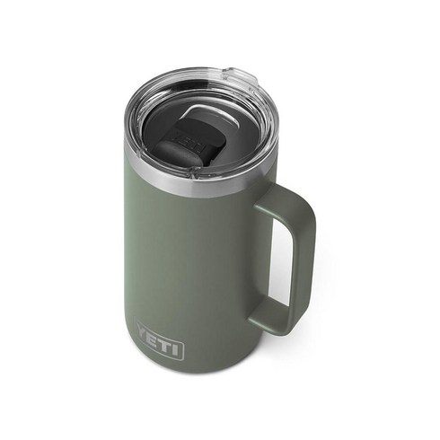 예티 Rambler 710ml(24온스) 머그 진공 단열 매그슬라이더 뚜껑이 있는 스테인리스 스틸 샤르트뢰즈, Camp Green