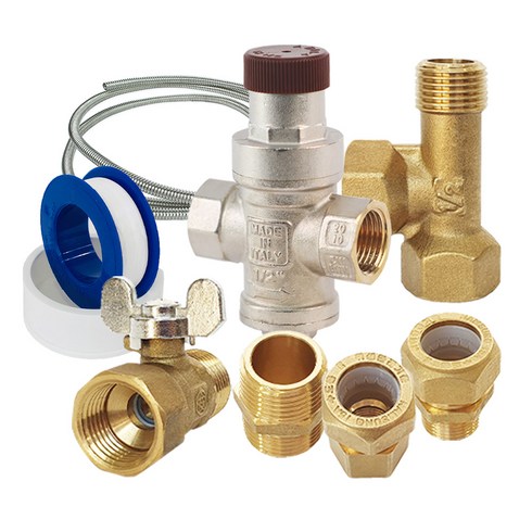 2023년 가성비 최고 전기온수기배관 - 전기온수기 배관부속세트 (WP-S1) 간편설치 감압변 주름관 테프론 밸브소켓 동단닛불, 배관부속세트 SET (WP-S1), 1세트