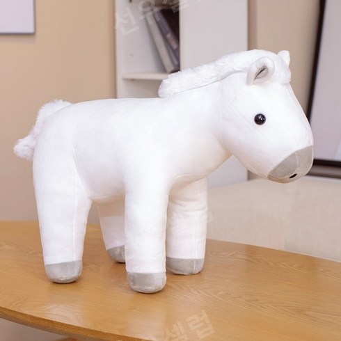 말 인형 피규어 장난감 쿠션 선물, 60cm, 화이트