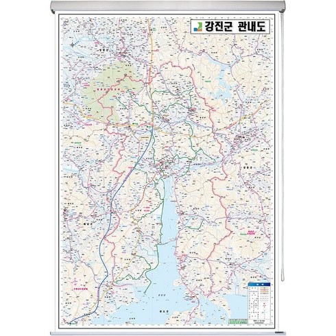 강진군 지도 강진 관내도 전남 부동산 전도 (롤스크린 소형 79x110), 고급천