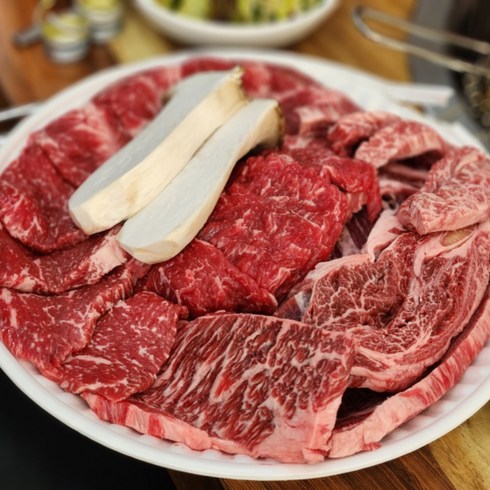 [고기중독] 소고기 캠핑모둠세트 1kg 패키지 갈비살+살치살+부채살+토시살+우삼겹 각 200g 소분포장, 1개