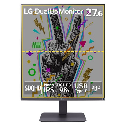 [Amazon.co.jp LG 28MQ750-C 16:18 Nano IPS 98% Type-C 한정] 듀얼 업 모니터 27.6인치 SDQHD(2560×2880) 비광택DCI-P3 2배의