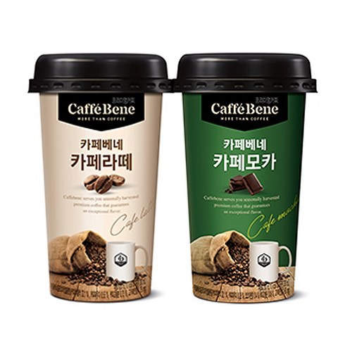 컵커피 - 카페베네 카페모카10컵+카페라떼10컵 200ml 20컵, 20개