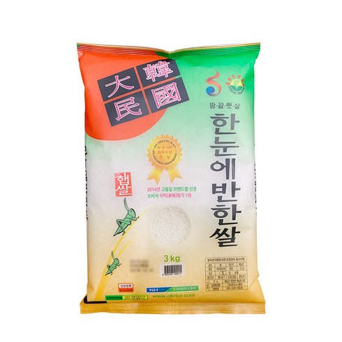 참쌀닷컴 2023년산 해남 옥천농협 특등급 한눈에반한쌀 3kg, 1개