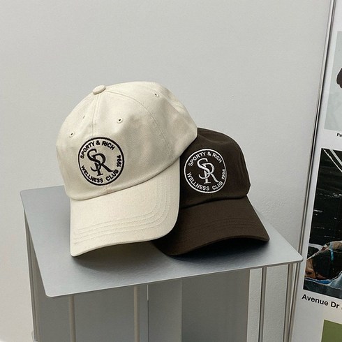 SR 스포티앤리치 웰니스 클럽 1994 써클 자수 로고 코튼 볼캡 모자 야구모자 스냅백 소두핏 깊은핏 대두모자 2컬러 / 마이비클로젯
