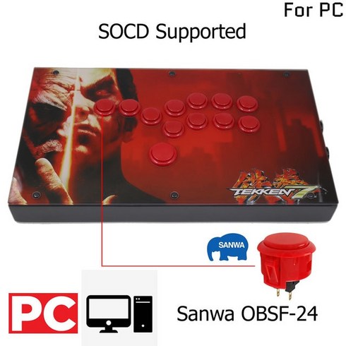 히트박스 FightBox F1 모든 버튼 Hitbox 스타일 아케이드 조이스틱 싸움 스틱 게임 컨트롤러 PS4/PS3/PC Sanwa OBSF-24 30 아트 워크 패널, [02] PC Artwork2, 1개