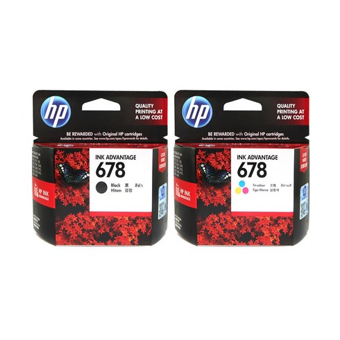 hp잉크 - HP 678 잉크 검정+컬러 세트 HP3545 HP4645 HP2545 HP3540, 검정(CZ107AA)+컬러(CZ108AA), 1세트