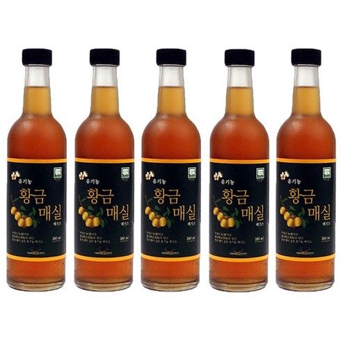 황금매실톡톡 - 식품명인 41호 유기농 황금매실엑기스 380ml x 5개