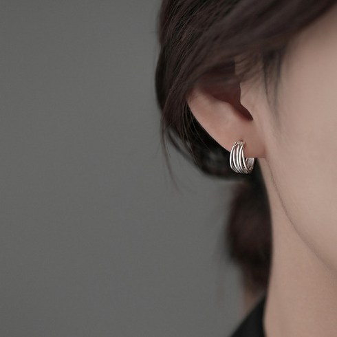 엠스타일 925 은 라인 원터치 귀걸이 선물포장 미니 이어링 실버 데일리 여자 순은