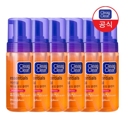 클린앤클리어 에센셜 훼이셜 포밍 클렌저, 150ml, 6개