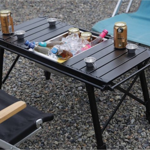 트루버igt - IGT 바스켓 캠핑 바비큐 롤 테이블 세트 접이식 캠핑선반, IGT 롤 테이블