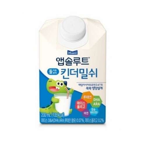 매일유업 앱솔루트 킨더밀쉬 200ml 바나나맛 24개, 상세페이지 참조