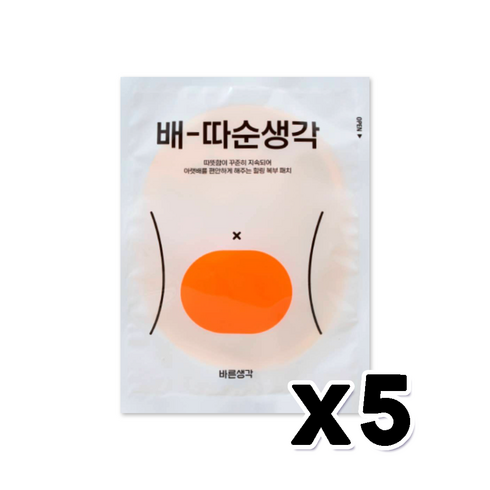 배따순생각 - 바른생각 배따순생각 휴대용 붙이는 핫팩 1P x 5개