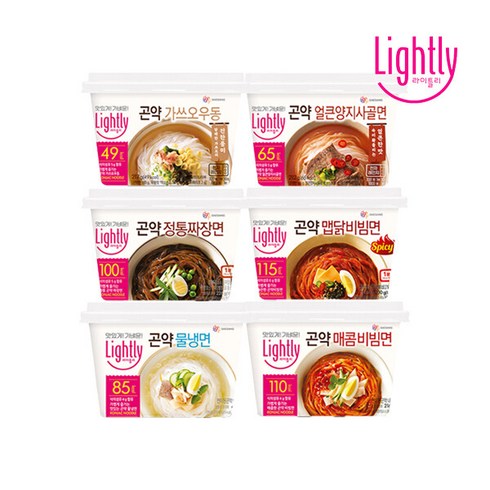 빠진닭곤약면 - 라이틀리 곤약면 6종/양지사골면/가쓰오우동/짜장면/맵닭비빔면/물냉면/매콤비빔면, 라이틀리 곤약 가쓰오우동 217g x 6개, 6개, 217g