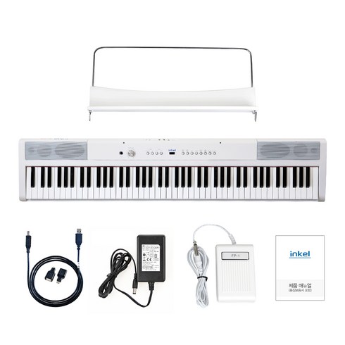 인켈 전자 디지털 피아노 IKP-1000 88건반 포터블 스테이지, 화이트, IKP1000