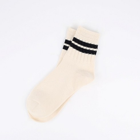 prevail양말 - Heavy Weight Quarter Socks - Raw White (Black)