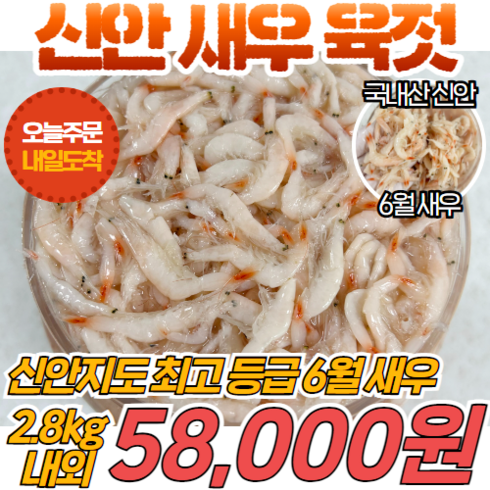 [당일출고] 국내산 신안지도 새우젓 육젓 최고등급 유월새우 김장용 2.8kg 내외, 1개