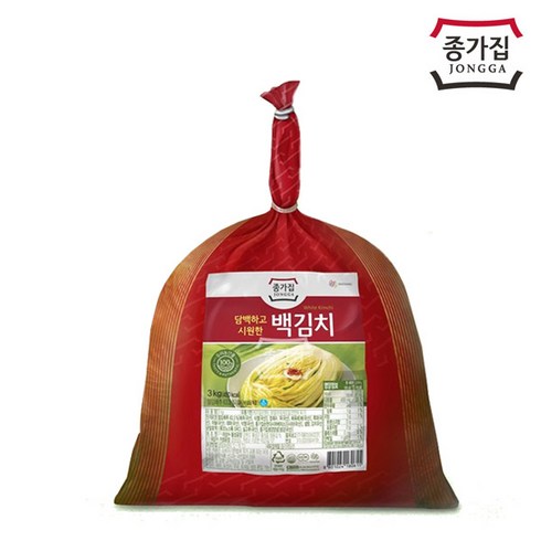 종가집 백김치 3kg/ 신선한김치 공장직발송~, 1개, 3000g