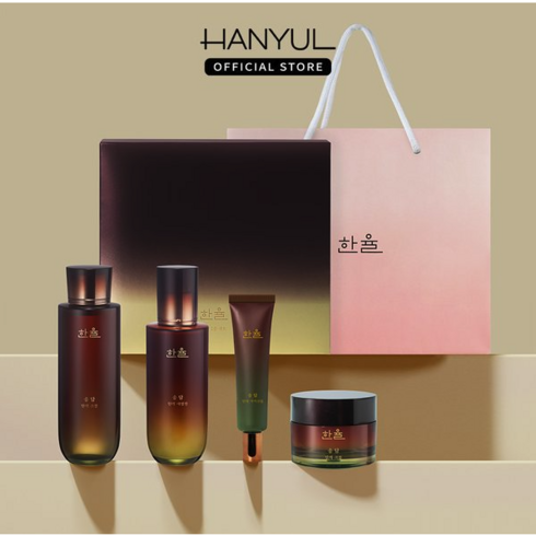 한율 송담 탄력 시즌2 기초 4종 탄력 집중 관리 (스킨+에멀젼+크림+아이크림)+녹차팩1매, 1세트