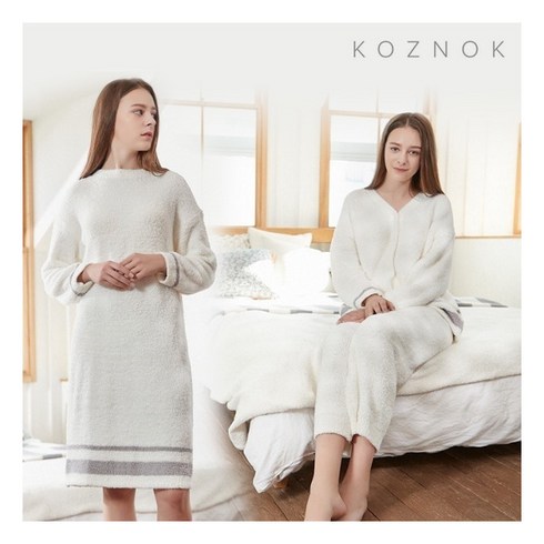 [코즈넉] [KOZNOK] (아이보리) 코지 클라우드 라운지 니트웨어 3종 SET