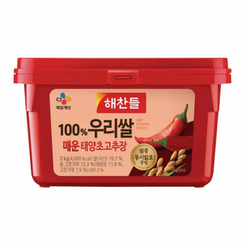 해찬들 우리쌀로만든 매운 태양초고추장, 2kg, 1개