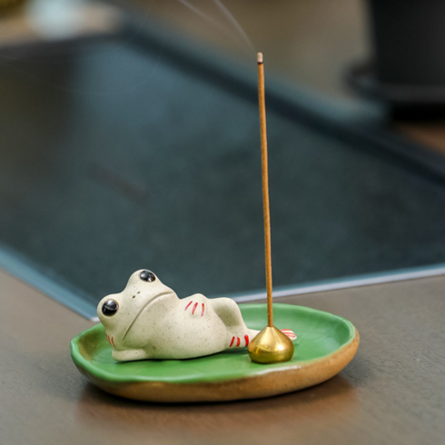 불교 합장 개구리 인테리어 굿즈, 1세트, 누워있는 개구리