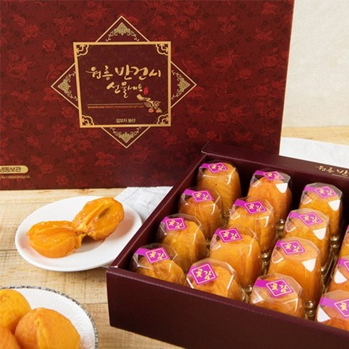 2023년 가성비 최고 황금반건시 20과 선물세트 - 반건시 곶감 선물세트 1.8kg (75g x 24과), (75g24과)