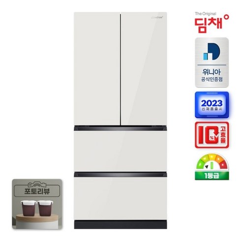 위니아 딤채 스탠드형 김치냉장고 EDQ57HBLIE 4룸 551L 1등급 냉장/냉동, 샤인베이지