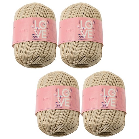 청송뜨개실 러브썸 뜨개실 (4볼) 네온실 러브썸실 가방실 소품실 코바늘실 털실, 158.연베이지, (1팩=4볼)