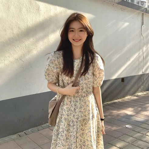ANYOU 여성 반팔 플라워 원피스 비치원피스 비치웨어 휴양지룩 바캉스룩