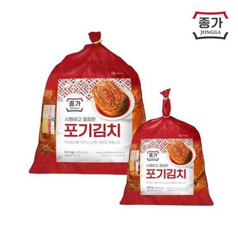 [종가] 중부식 포기김치 5.5kg + 열무김치 증정 900g