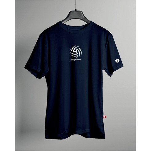 더림 배구 반팔 메쉬 티셔츠 트레이닝 라운드 드라이 기능성 단체, 네이비