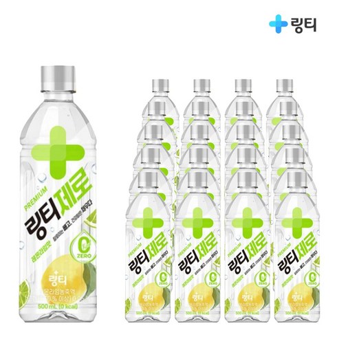 링티제로 레몬라임맛 500mlX24병 - 링티 제로 레몬500ml 레몬음료 제로칼로리 사무실간식 펫음료 노슈가, 500ml, 20개