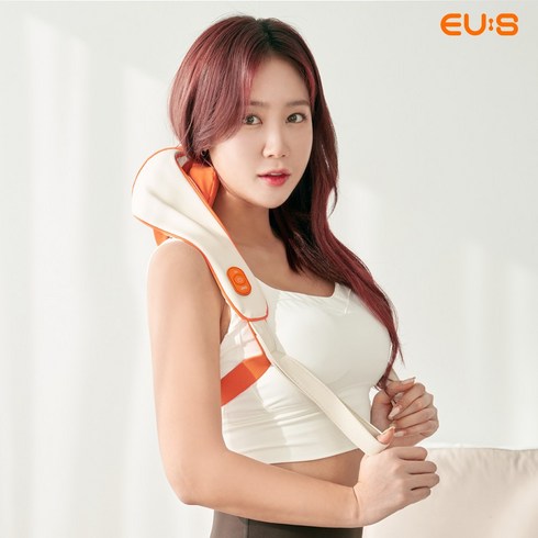 이유즈 무선 목 어깨 승모근 마사지기 안마기 V2, 오렌지