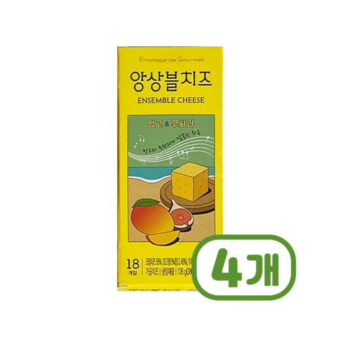 구르메에프앤드비코리아 - 앙상블치즈 망고&무화과 큐브치즈 안주간식 126g x 4개