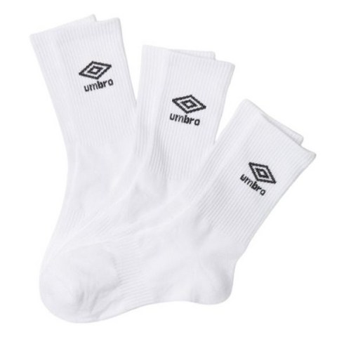 엄브로 UMBRO 에센셜 3PACK 크루 삭스 화이트123CSC10 278854